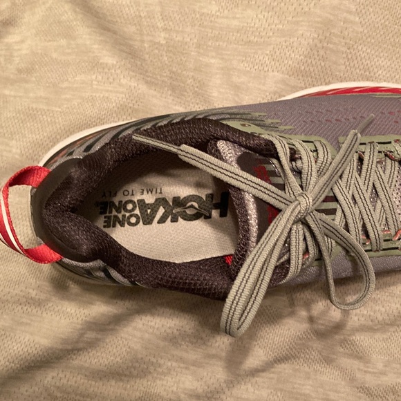 Hoka Gray and Red Athletic Shoes - Picture 5 of 7